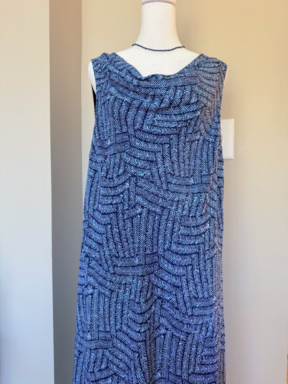 Villager Cowl Neck Light & Navy Blue